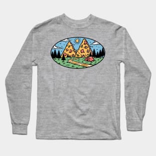 pizza mountain view in nature Long Sleeve T-Shirt